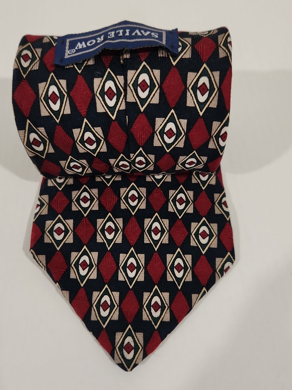 Savile Row Red/Navy 100% Italian silk Men's Necktie